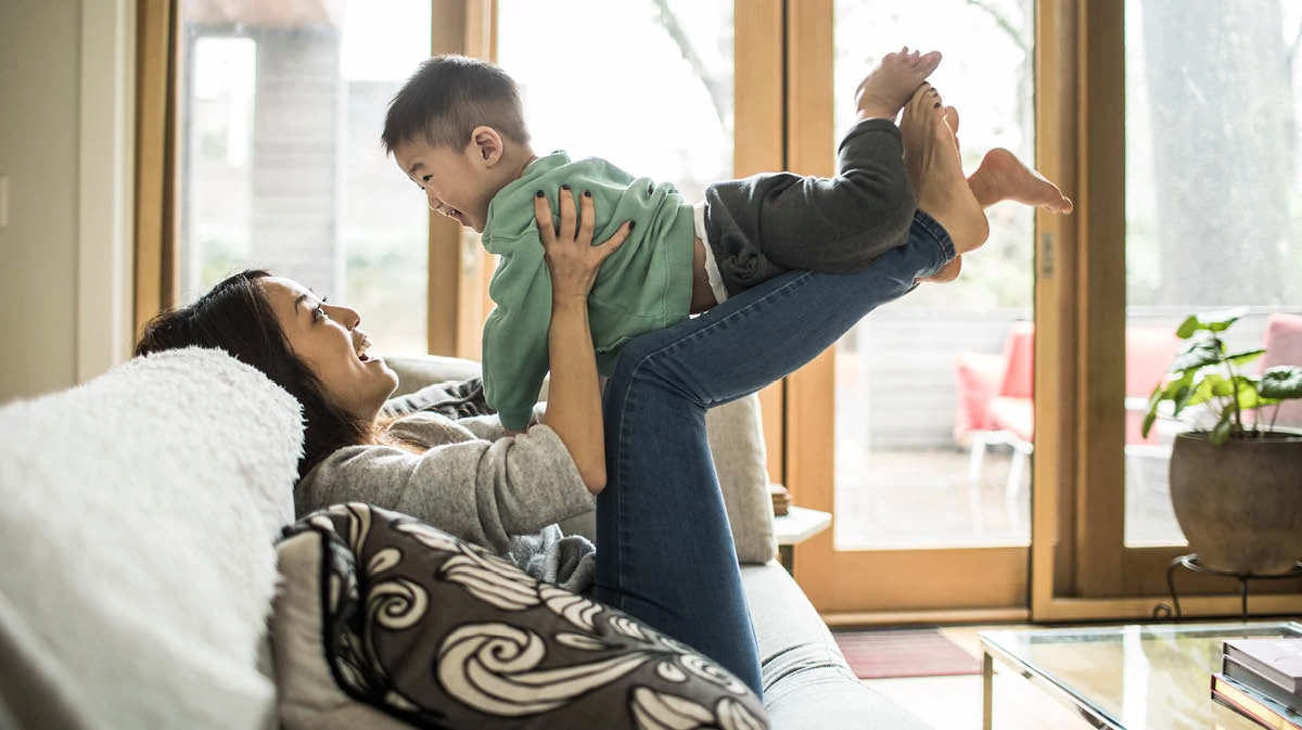 mum playing with child